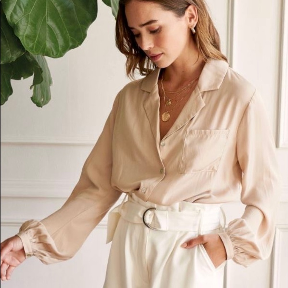 Satin Button Down Shirt